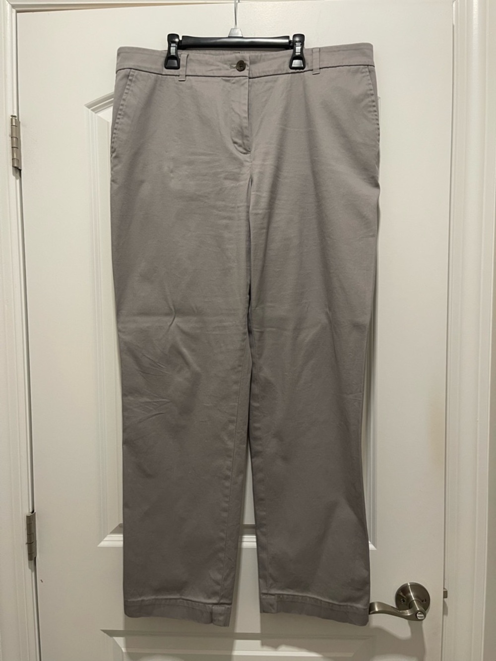 Talbots Light Gray Straight-Leg Chino Pants